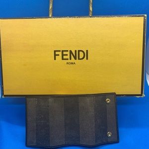 Auth Fendi Pequin key holder Purse Pouch